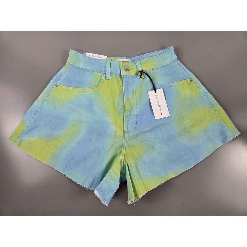 WeWoreWhat Flare Bell Short Tie Dye NWT Sz  26 Stretch High Rise